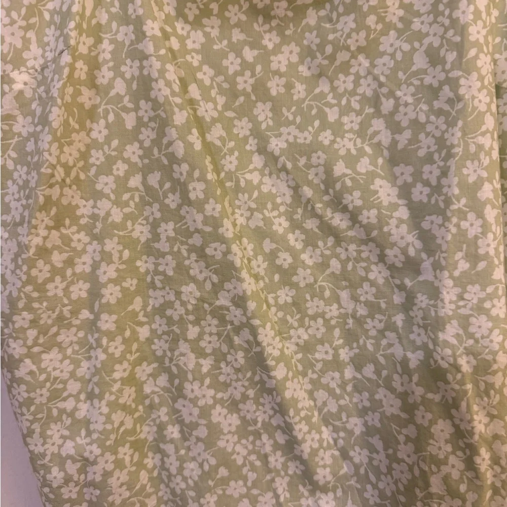 J Crew Sleeveless Ruffle Sleeve Blouse Green & White Floral M New w Tags $69.50